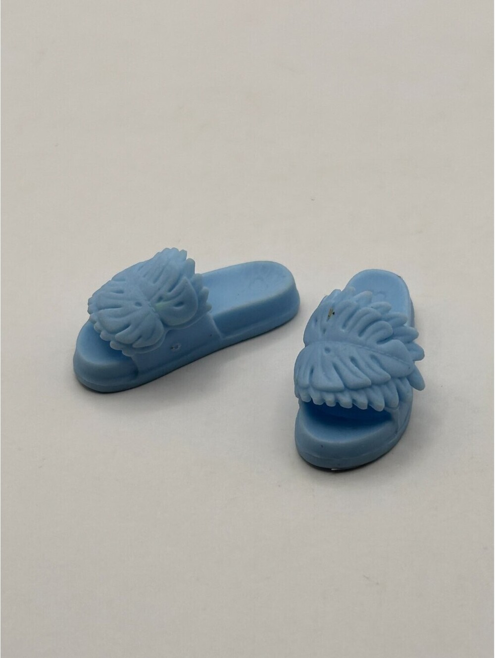 Blue Feather Wing Slide Sandals Pair Fashion Doll Shoes